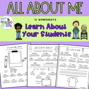 All About Me- Printable Worksheets