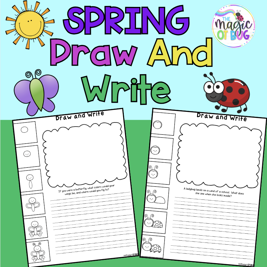 Spring Draw and Write Directed Drawing - The Magic OT Bug