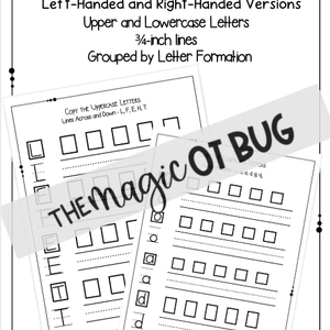 Review and Practice Upper and Lowercase Letters 3/4-inch lines- Left & Right Handed